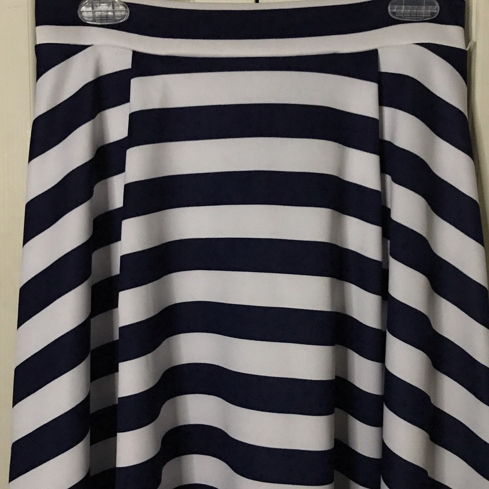 Striped midi skirt